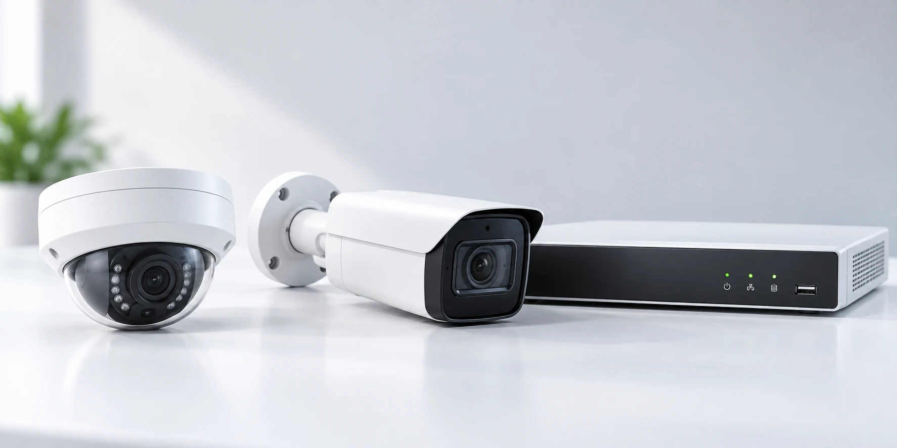 Dome IP kamera, bullet kamera ve NVR kayıt cihazı